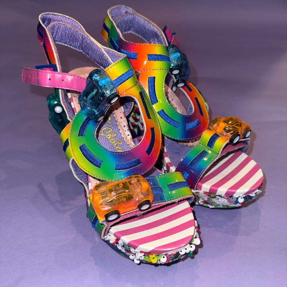 Irregular Choice Multicolor Sandals with Toy Car Details